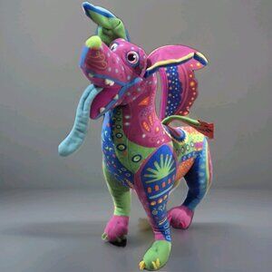 Disney Pixar COCO Dante Dog Plush Alebrije Rainbow Spirit Day Of The Dead EUC